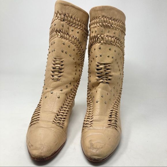 Vintage Embellished Boots Women's Size 9 - Picture 2 of 8